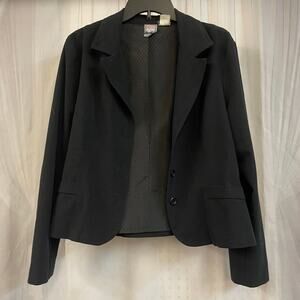 Early 00s Vintage Y2K Star City Black Blazer Juniors Medium